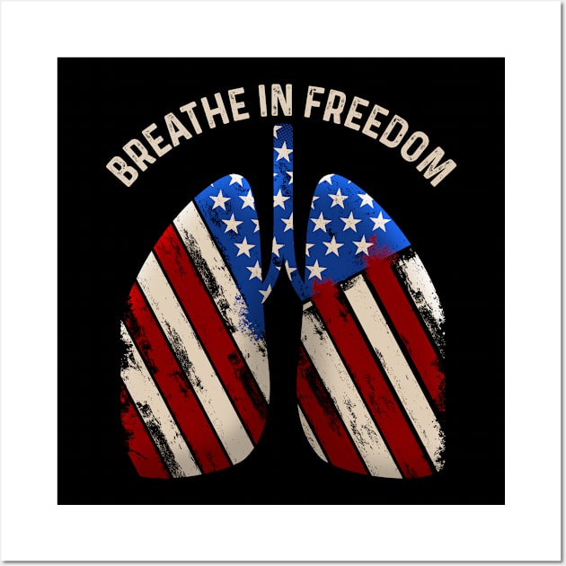 Breathe In freedom USA Flag Patriotic Wall Art by MintaApparel